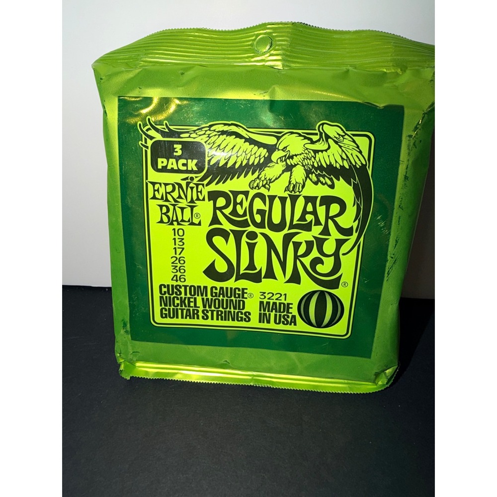 Ernie Ball 3221 Regular Slinky Nickel Wound Electric Guitar Strings 10-46 3 Pack